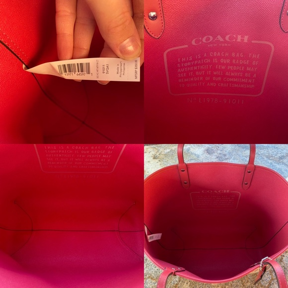 SOLD Coach Reversible Horse Carriage Hearts City Tote 91011 - Picture 16 of 16